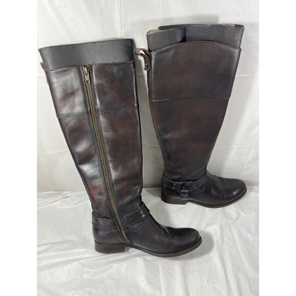 FRYE Melissa Harness Inside Zip Tall Brown Leather Boots Sz 6 B 76929 $438 - Picture 8 of 16